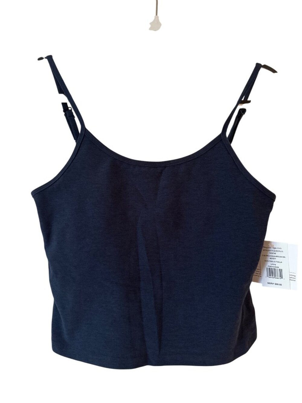 Beyond Yoga Womens Navy Blue Tank Top L Adjustable Straps Soft Stretch Fabric